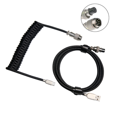 Coiled kabel černá