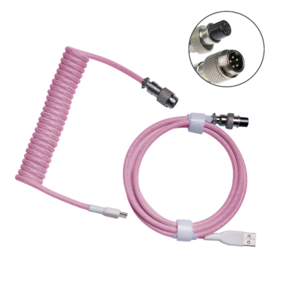 Coiled kabel růžová